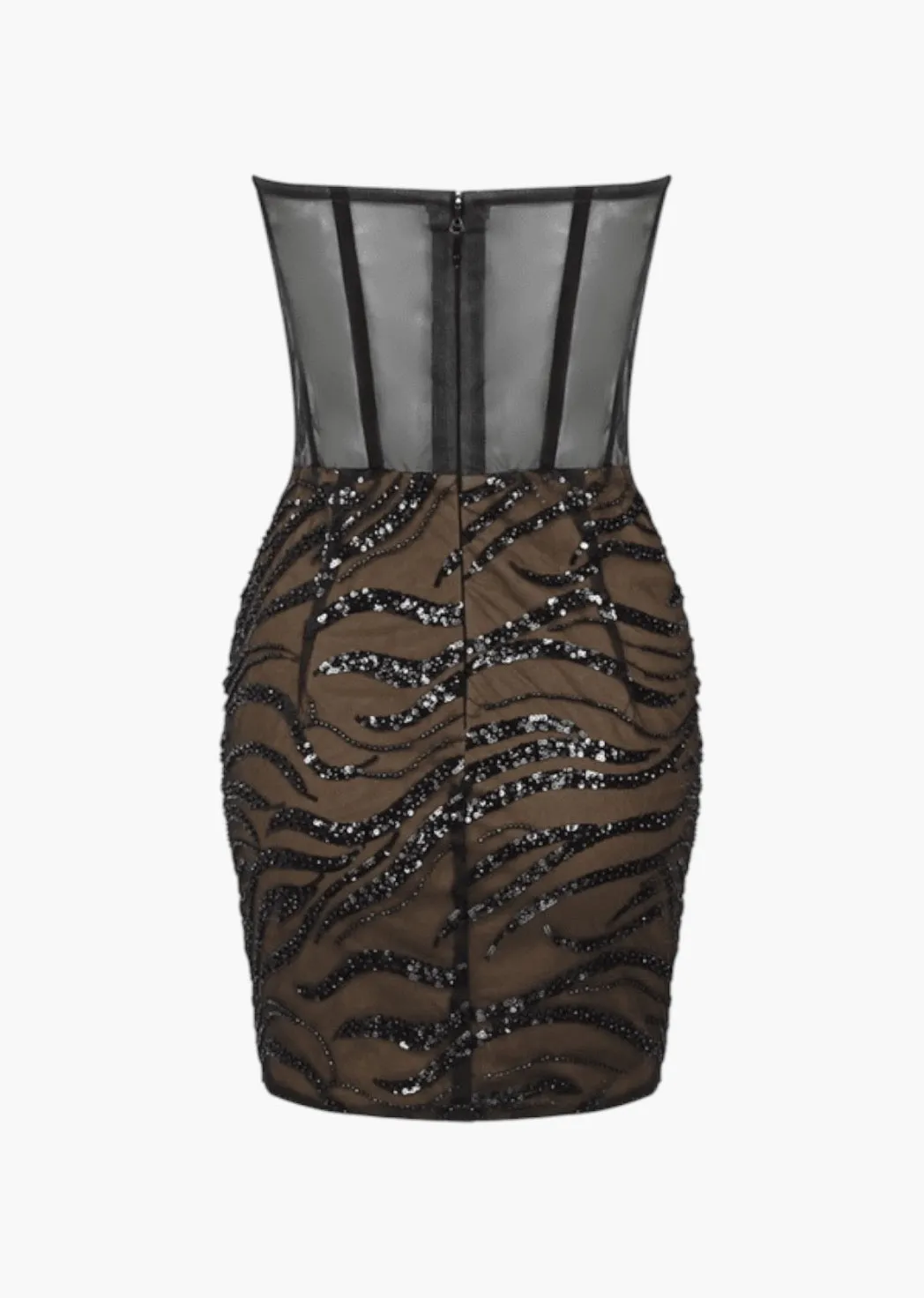 Strapless Rhinestone Decor Bodycon Mini Dress