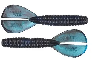 Strike King Rage Twin Tail Menace Grub 4in 8ct Black Blue Swirl