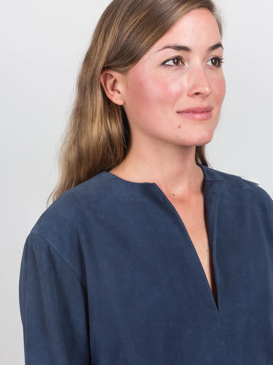 suede kaftan tunic