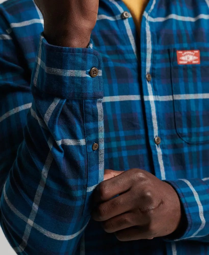 Superdry Organic Cotton Heritage Lumberjack Shirt - Albion Check Blue