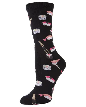Sushi Bamboo Blend Crew Novelty Socks