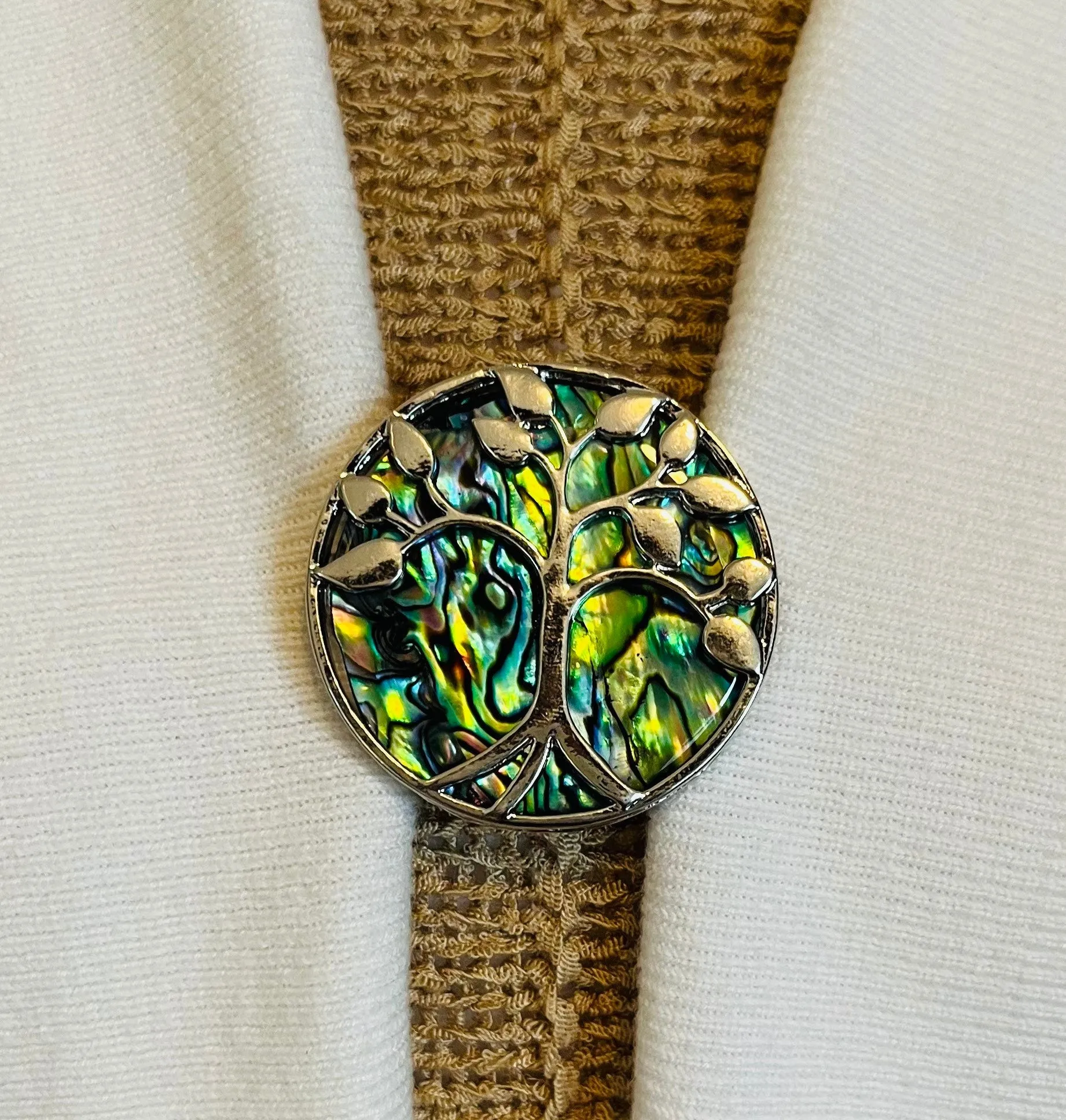Sweater Clips Abalone Tree of Life Cardigan Clasp Silver Sweater Clip for Sweater Guard  Jewelry Gift for Mom Gift for Her by Fabulici
