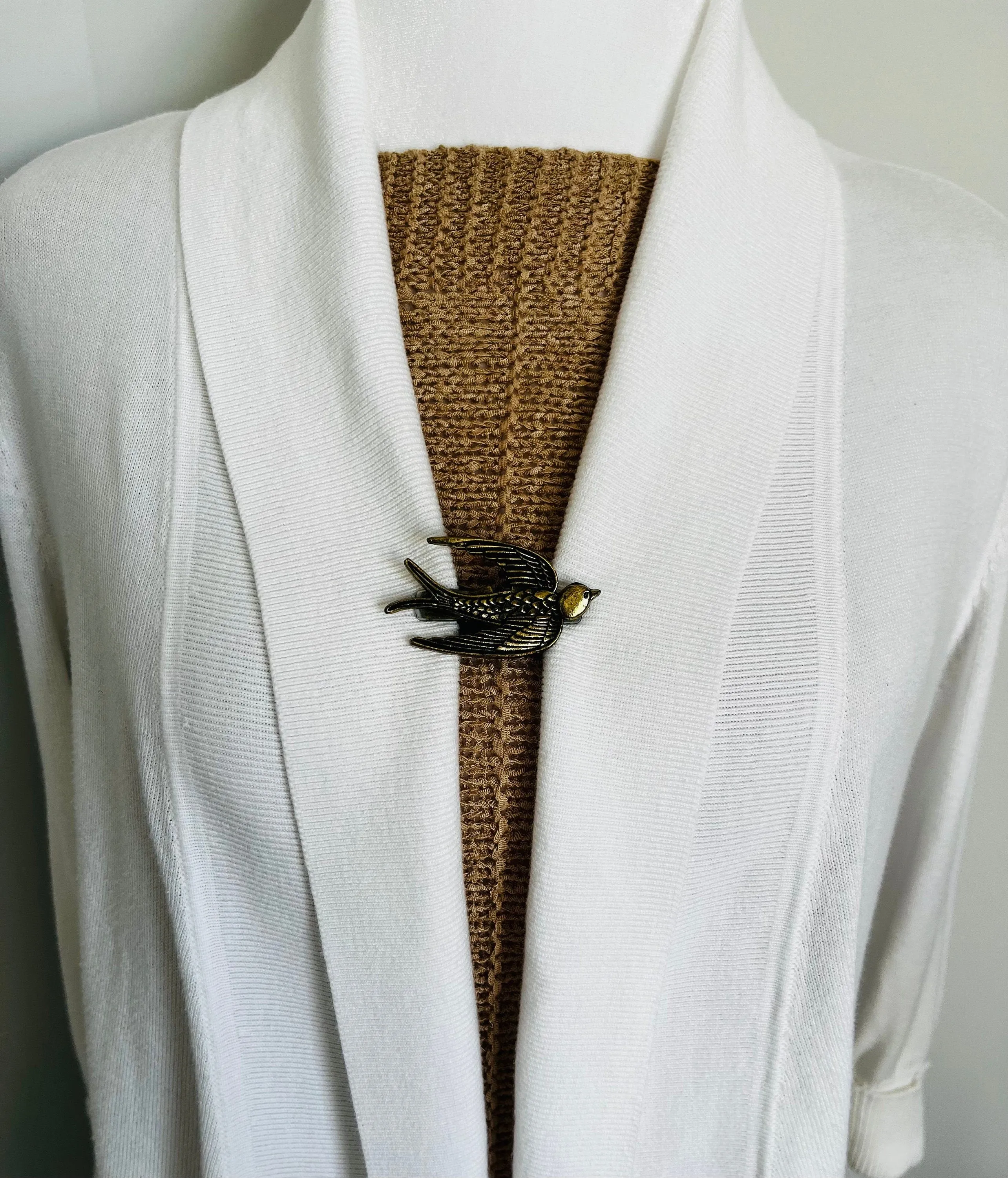 Sweater Clips Bird Sweater Clip Cardigan Clasp for Sweater Guard Cardigan Clips Shawl Clip Gift for Mom Gift for Her by Fabulici