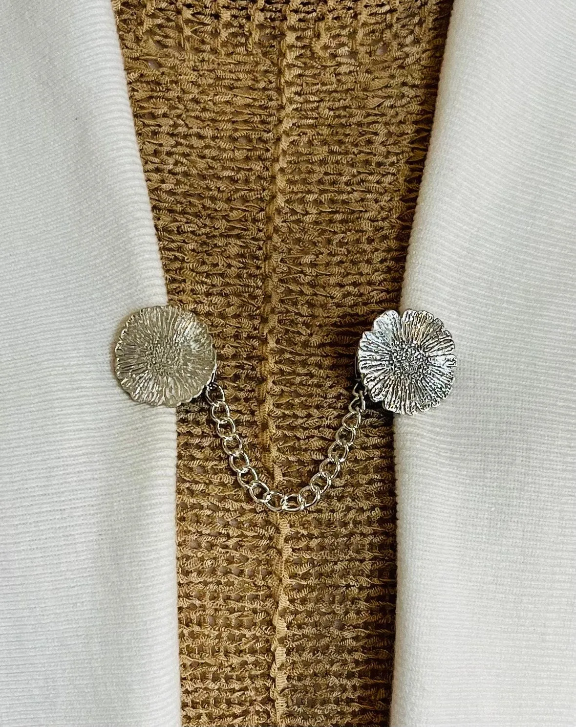 Sweater Clips Fine Silver  Cardigan Clasp for Sweater Clip Chain Cardigan Clasp Sweater Guard Fine Jewelry Birthday Gift for Her by Fabulici