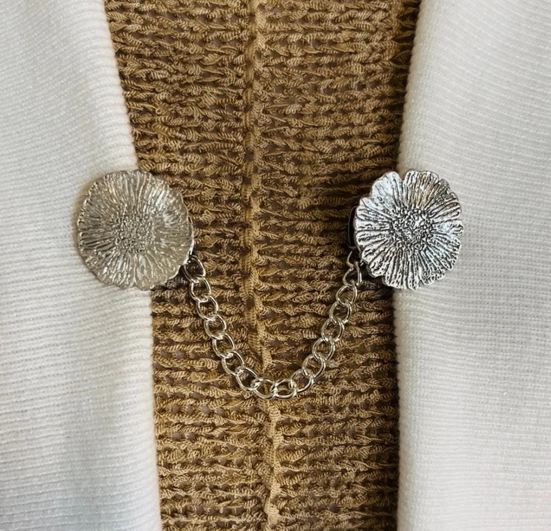 Sweater Clips Fine Silver  Cardigan Clasp for Sweater Clip Chain Cardigan Clasp Sweater Guard Fine Jewelry Birthday Gift for Her by Fabulici