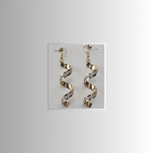 Swirl Gold Drop Statement Earrings