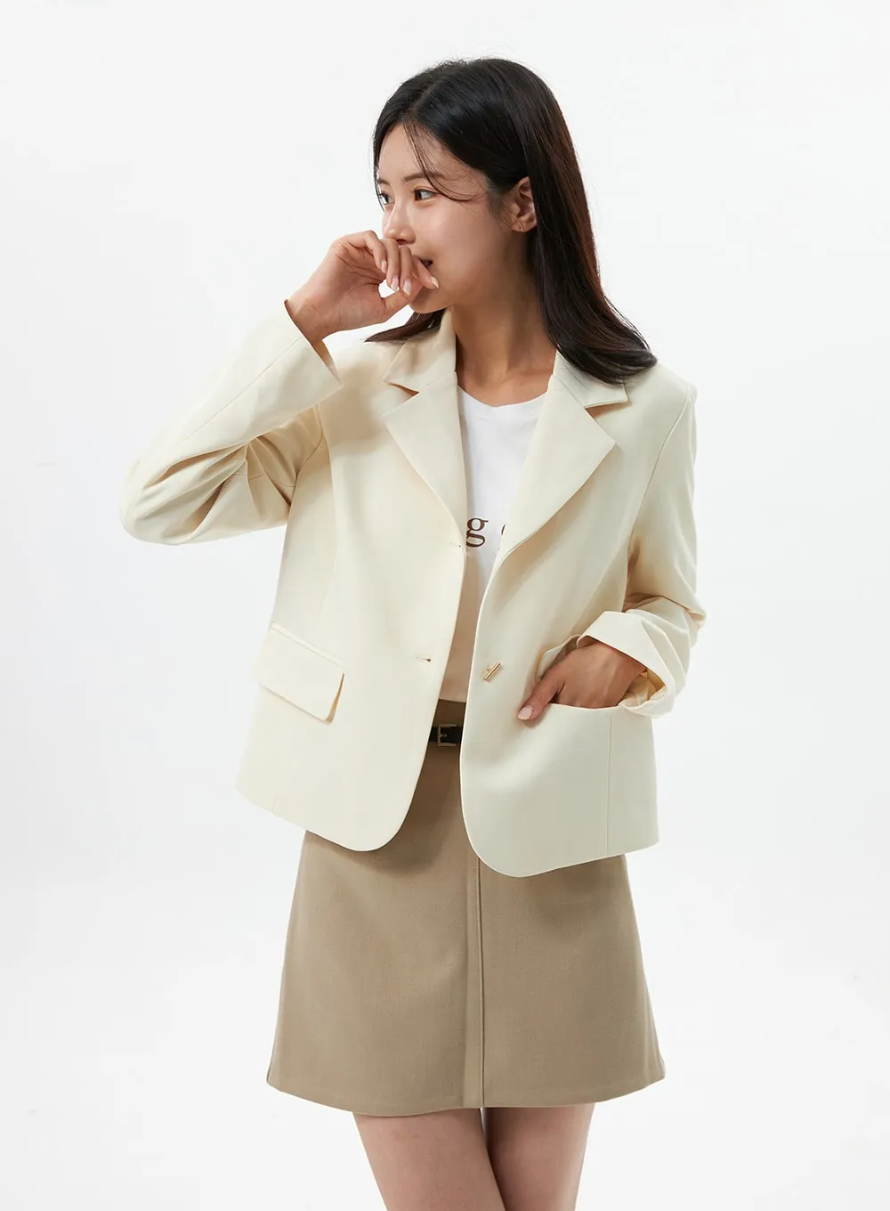 Tailored Blazer with Stick Buttons OS325