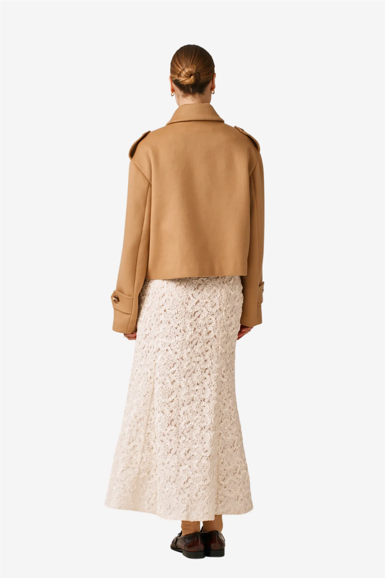 Tailored Caban Jacket Camel