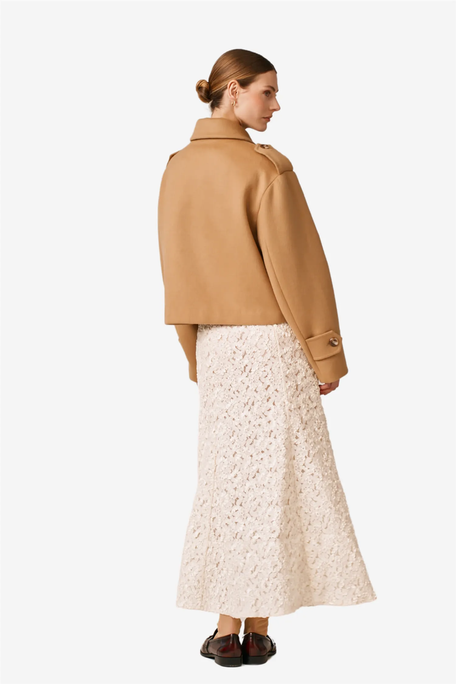Tailored Caban Jacket Camel