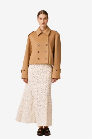 Tailored Caban Jacket Camel