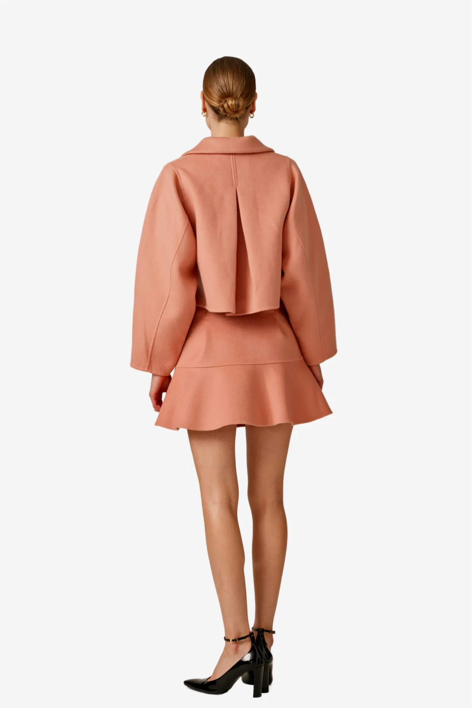 Tailored Flounce Skirt Dusty Pink