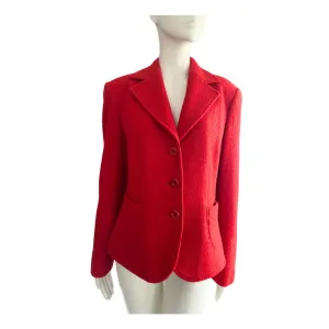 Tailored Wool Blazer Red Vintage SIZE 14