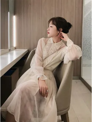 TastyHottie - Long Sleeve White Chiffon Summer Dress