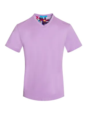 Tee in V neck style, Lilac