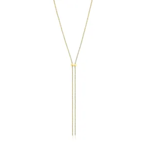 TENNIS LARIAT NECKLACE, GOLD