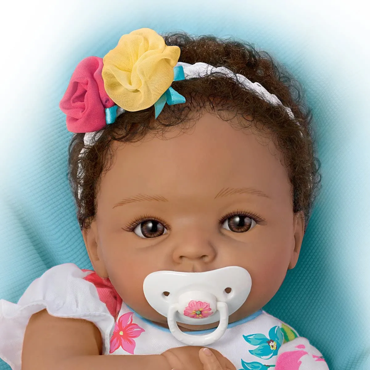 The Ashton - Drake Galleries Gabrielle Lifelike Realistic African American Black Baby Girl Doll Weighted Fully Poseable with Soft TrueTouch® Authentic Silicone Skin by Master Doll Artist Cheryl Hill 16"-Inches