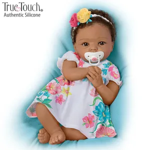 The Ashton - Drake Galleries Gabrielle Lifelike Realistic African American Black Baby Girl Doll Weighted Fully Poseable with Soft TrueTouch® Authentic Silicone Skin by Master Doll Artist Cheryl Hill 16"-Inches