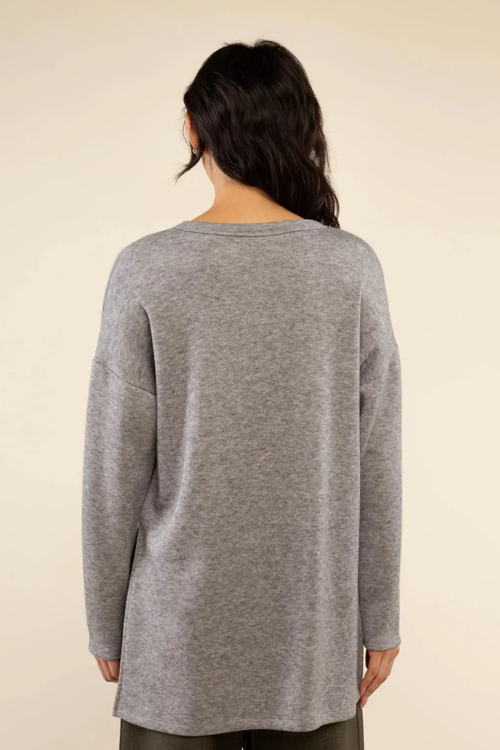 The Gia Tunic Top by NLT - Grey - PLUS