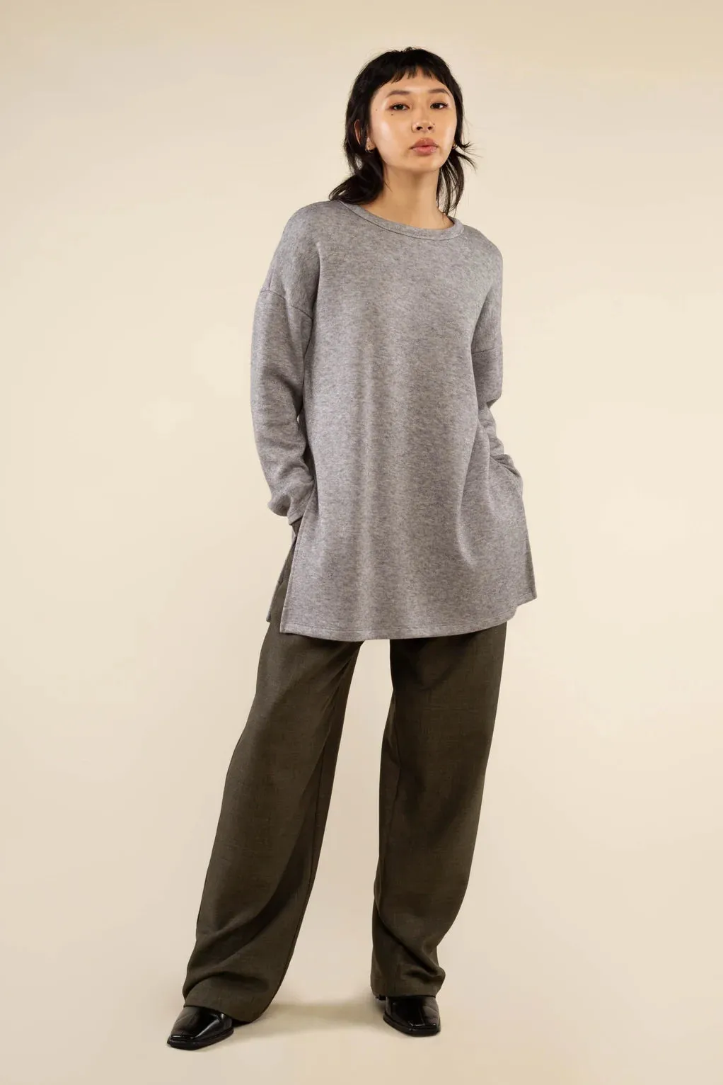 The Gia Tunic Top by NLT - Grey - PLUS