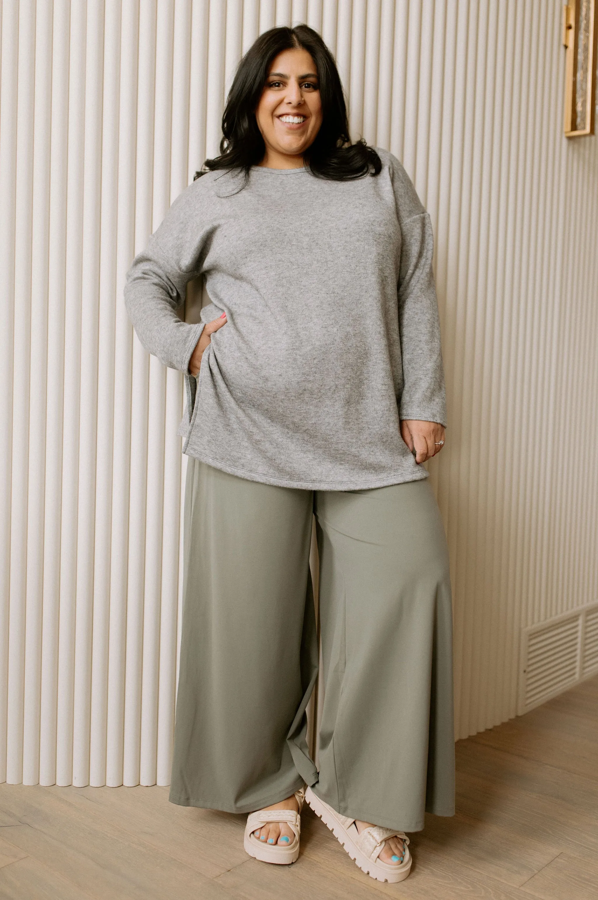 The Gia Tunic Top by NLT - Grey - PLUS
