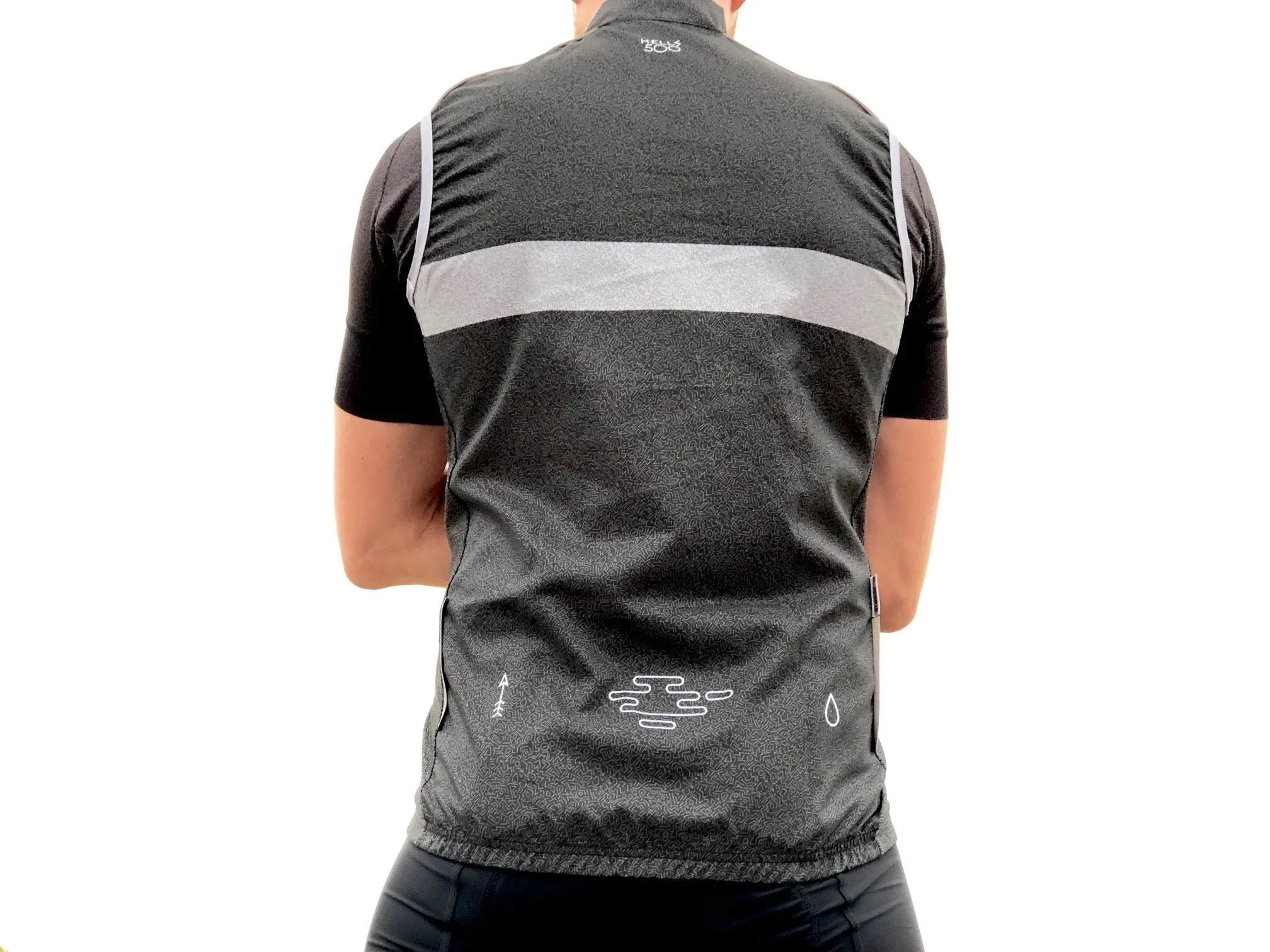 THE GREY STRIPE GILET BLACK