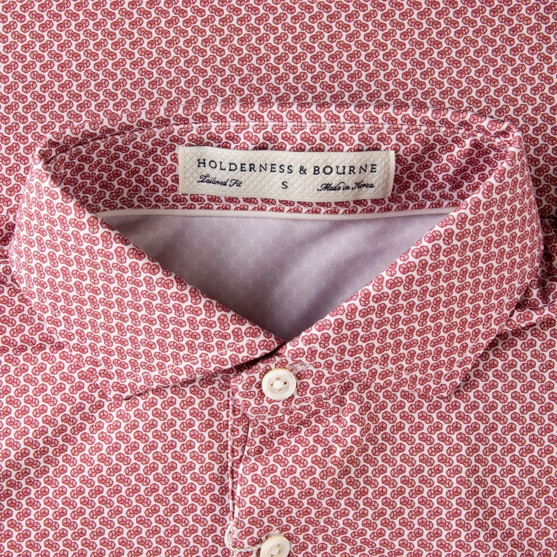 The Sanders Printed Polo White/Port - AW23