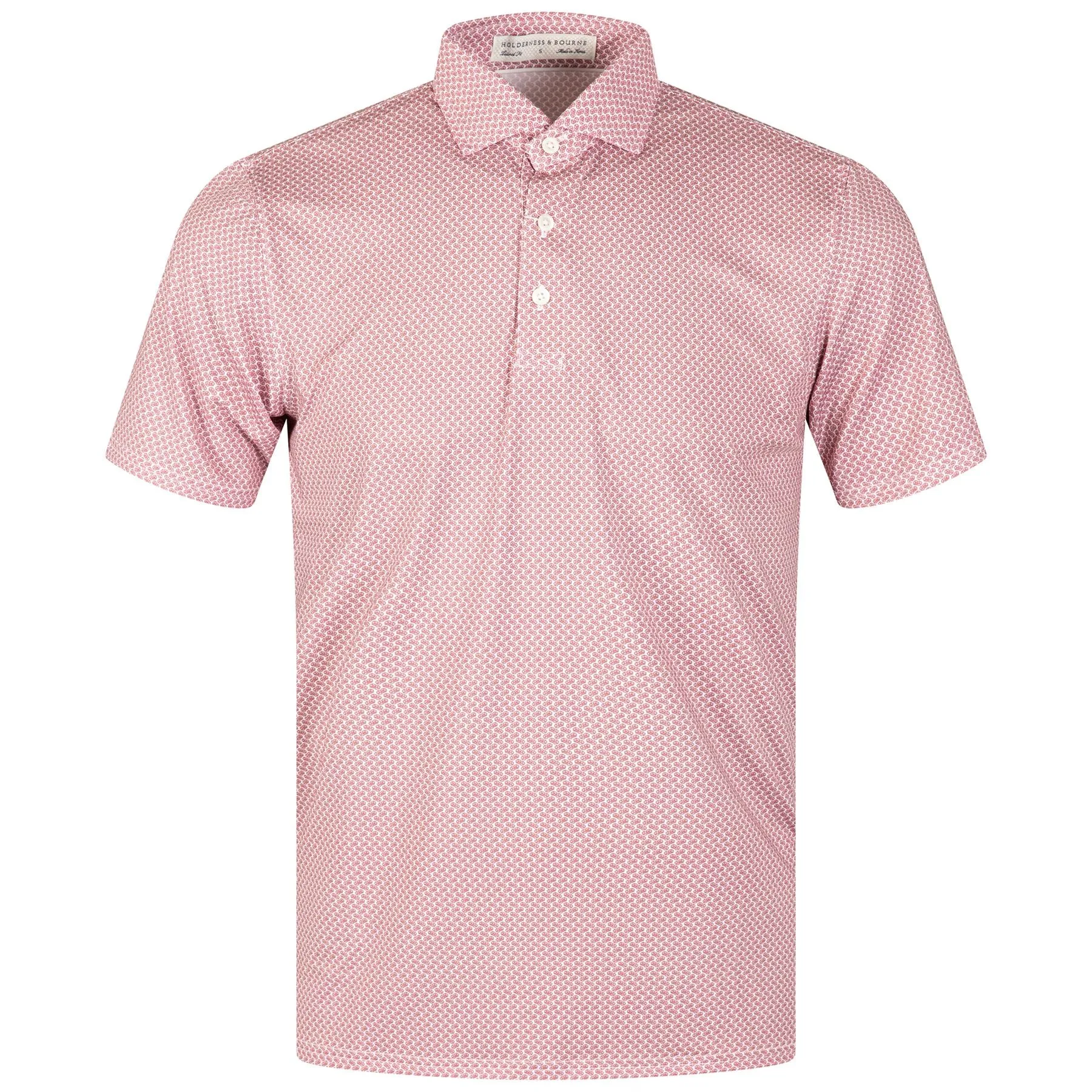 The Sanders Printed Polo White/Port - AW23