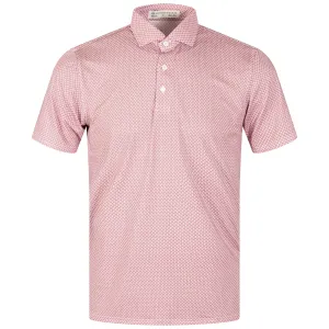 The Sanders Printed Polo White/Port - AW23