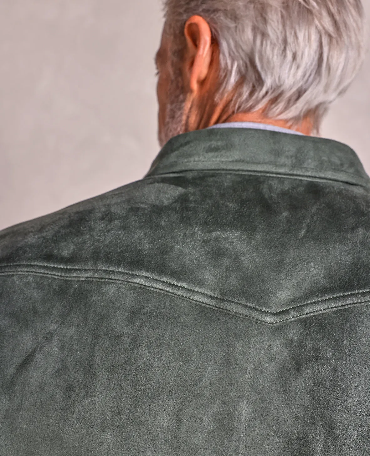 The Wyatt - Microsuede Shirt Jacket - Hunter Green