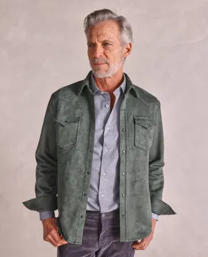 The Wyatt - Microsuede Shirt Jacket - Hunter Green