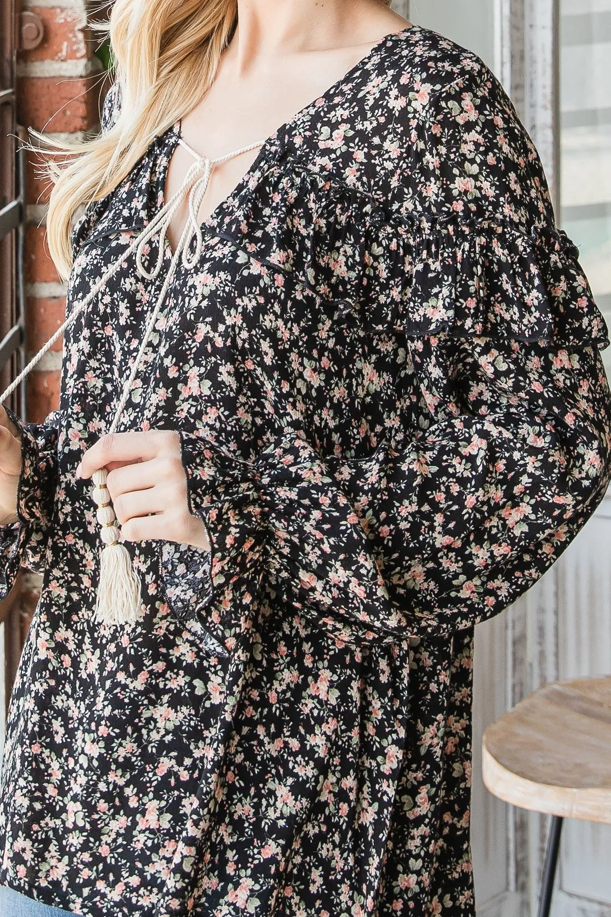 Tie Front Peasant Top