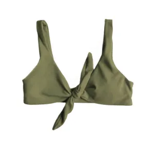 TIE UP BIKINI TOP IN KHAKI WILLOW