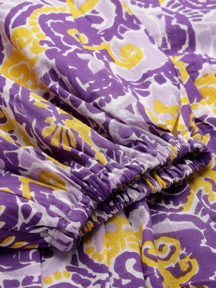 TUNIC-PURPLE, COTTON PRINTED