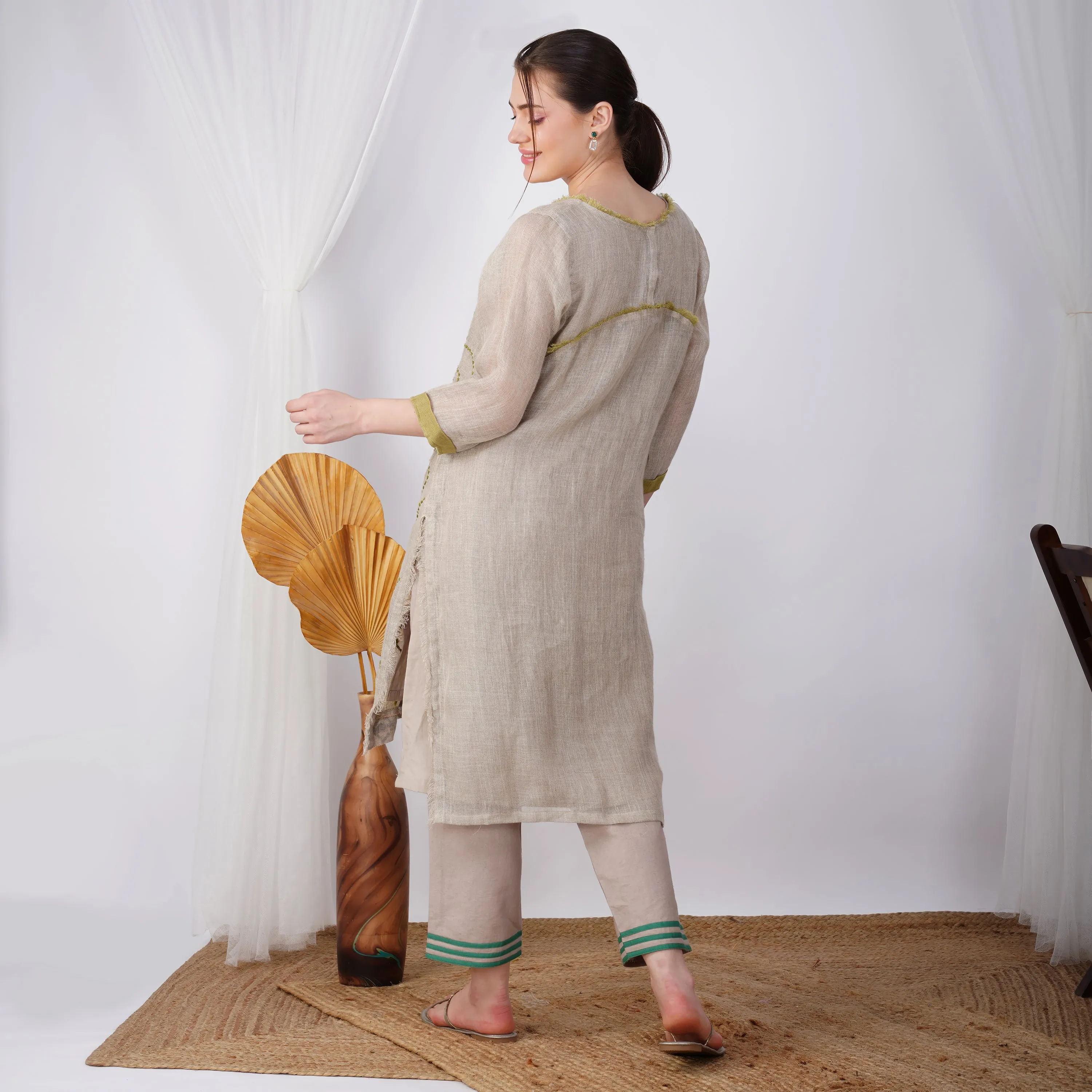 Tunic with Fabric Jaal Embroidery