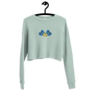 Ukrainian Folk Art Embroidered Cropped Sweatshirt