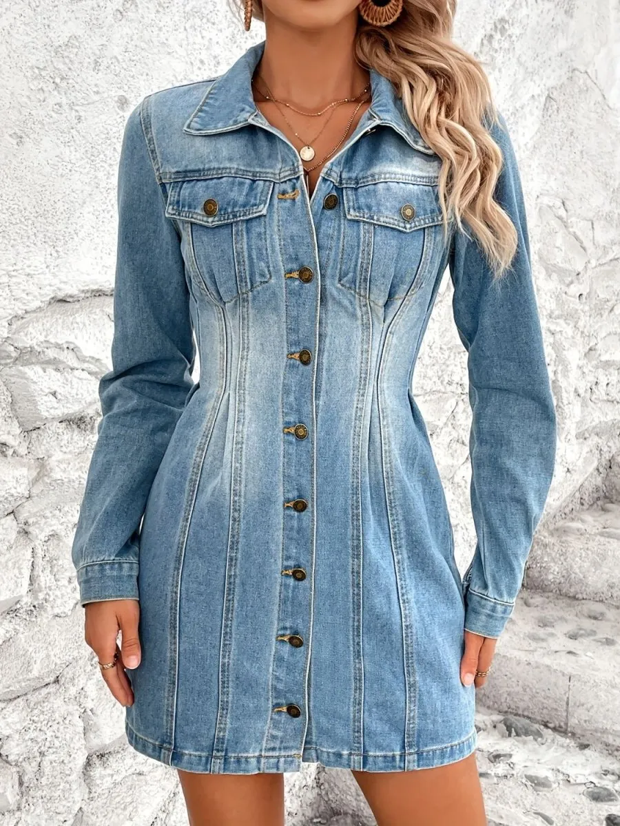 Urban Chic Long Sleeve Denim Dresses for Women