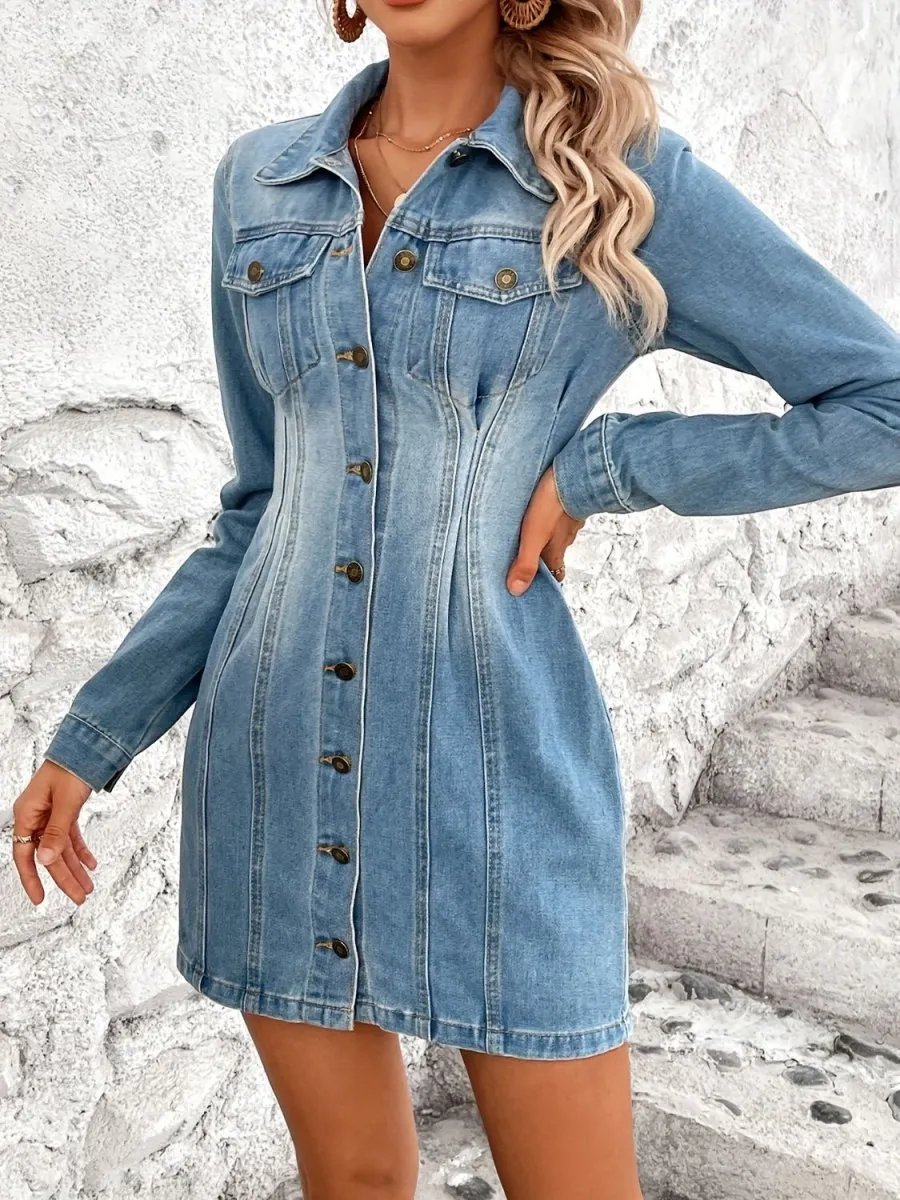 Urban Chic Long Sleeve Denim Dresses for Women