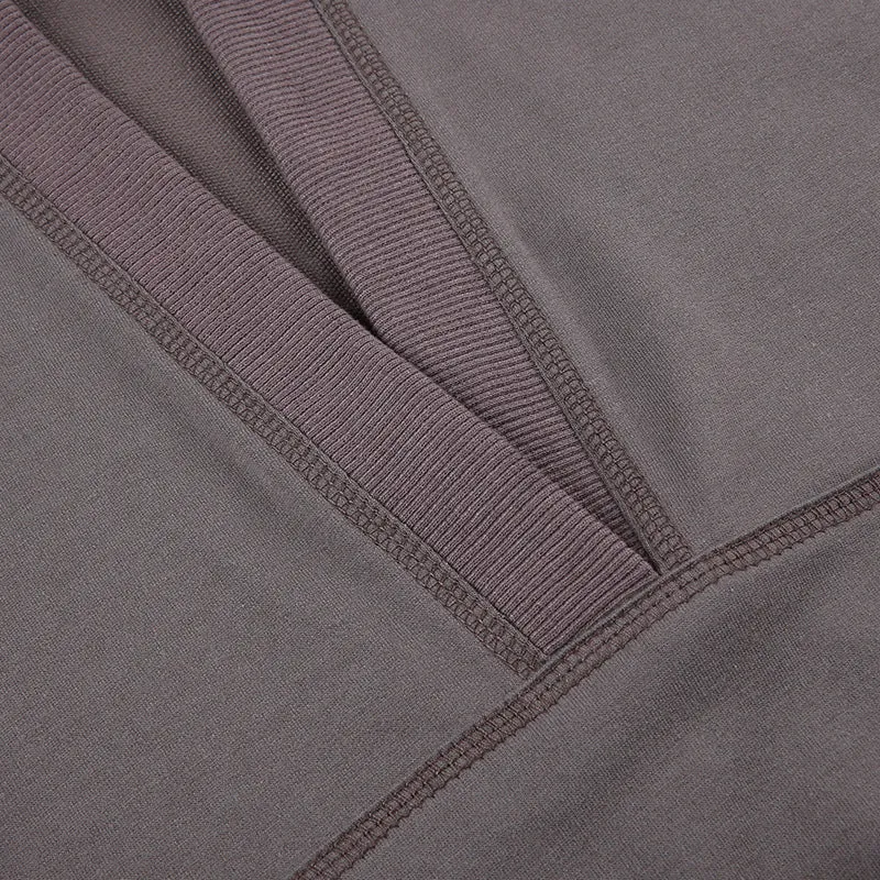 V-neck hooded casual thin sweatshirt for spice girls multi-pockets dew umbilical top