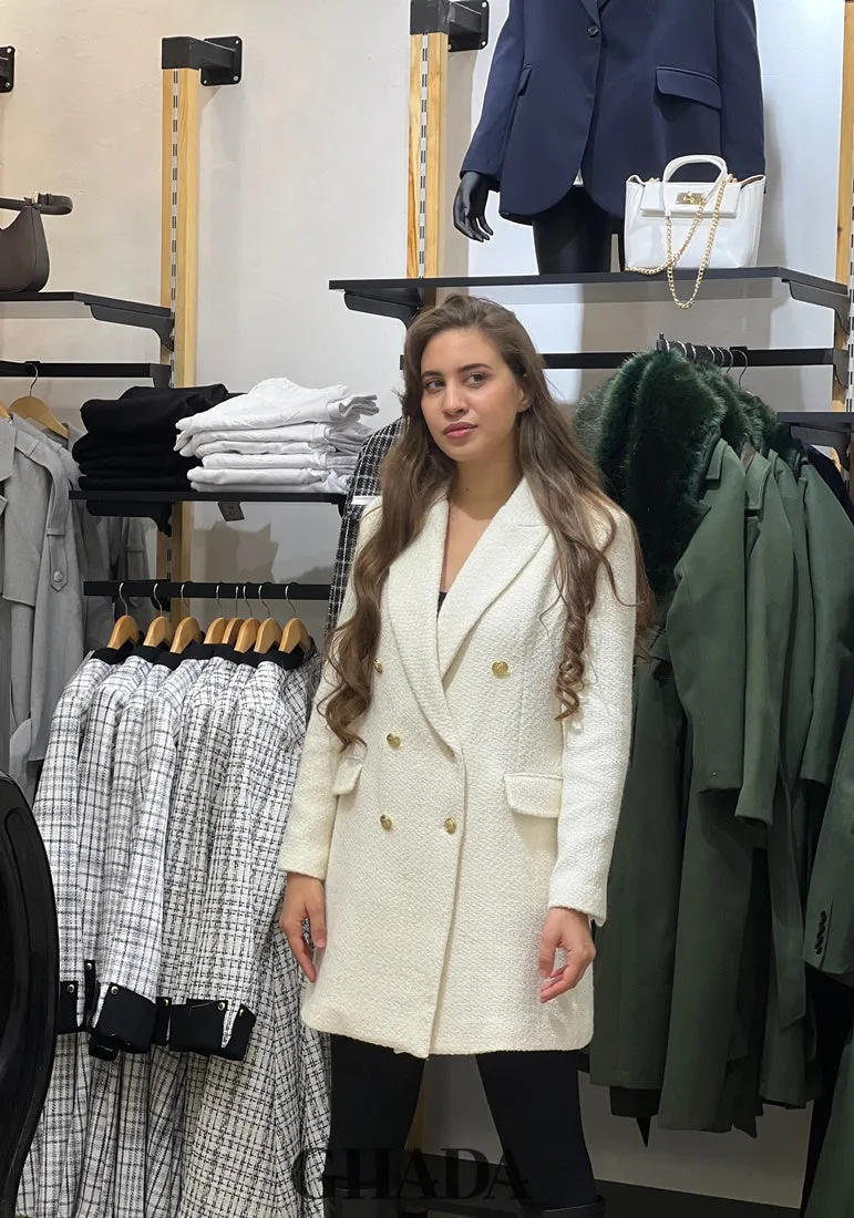 Veste blanche en tweed