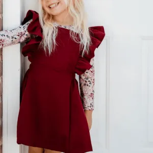 Victoria Ruffle Dress - Wine