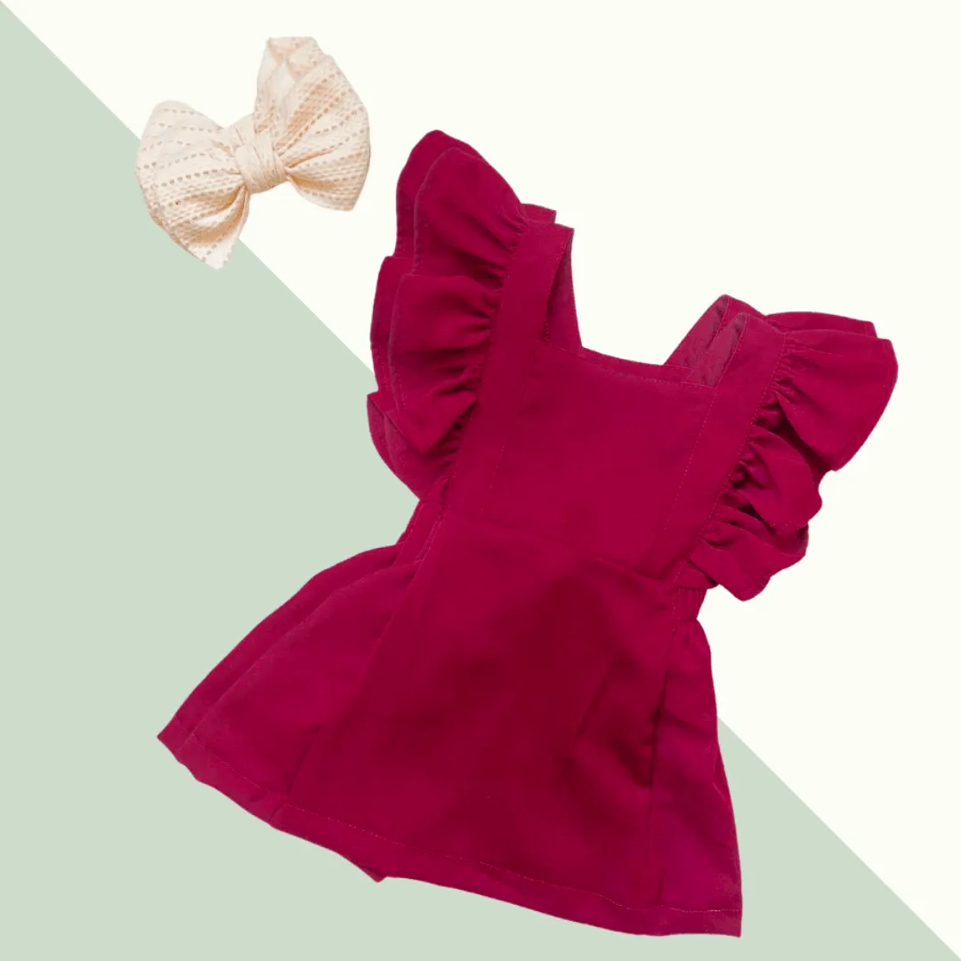 Victoria Ruffle Dress - Wine