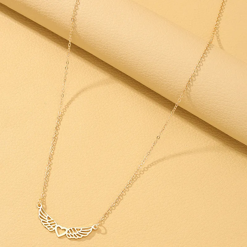 Vienna Verve Metal Necklace with Love Wings Pendants - Wholesale Jewelry Collection