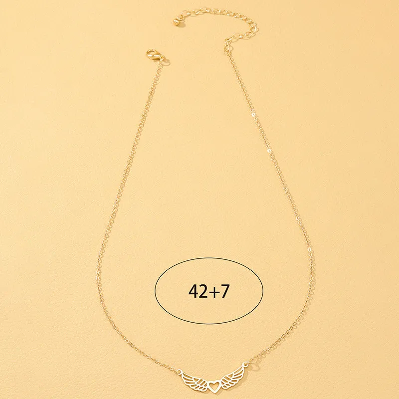 Vienna Verve Metal Necklace with Love Wings Pendants - Wholesale Jewelry Collection