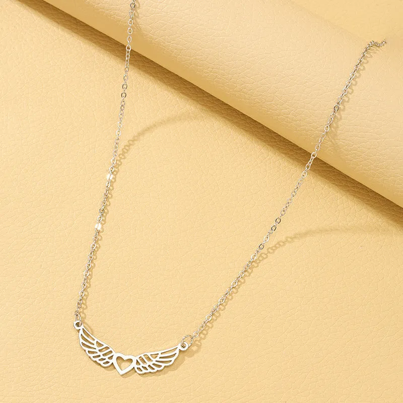 Vienna Verve Metal Necklace with Love Wings Pendants - Wholesale Jewelry Collection