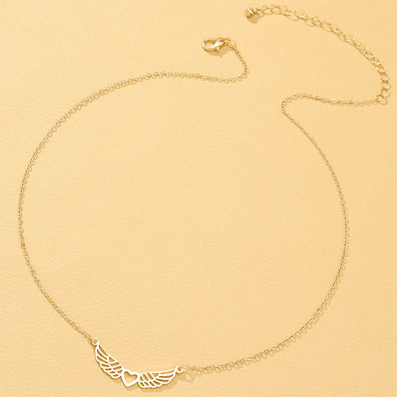 Vienna Verve Metal Necklace with Love Wings Pendants - Wholesale Jewelry Collection