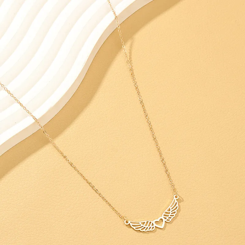 Vienna Verve Metal Necklace with Love Wings Pendants - Wholesale Jewelry Collection