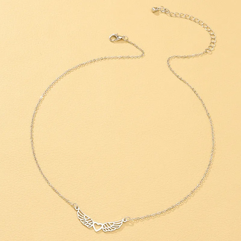 Vienna Verve Metal Necklace with Love Wings Pendants - Wholesale Jewelry Collection