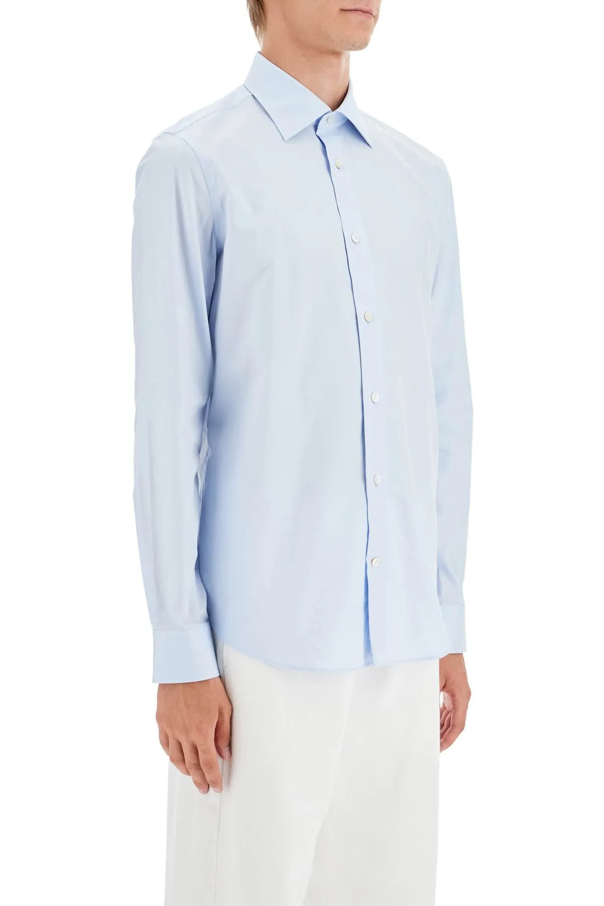 VINCENZO DI RUggIERO slim fit twill shirt for men