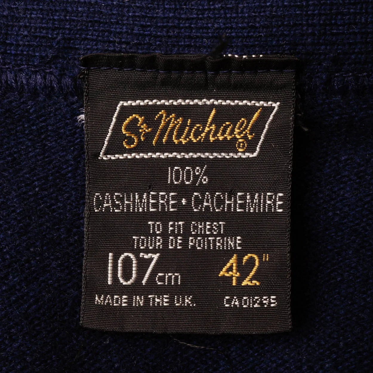 Vintage 1970s St Michael British Cashmere Sweater Mens Cardigan Style Size L 42