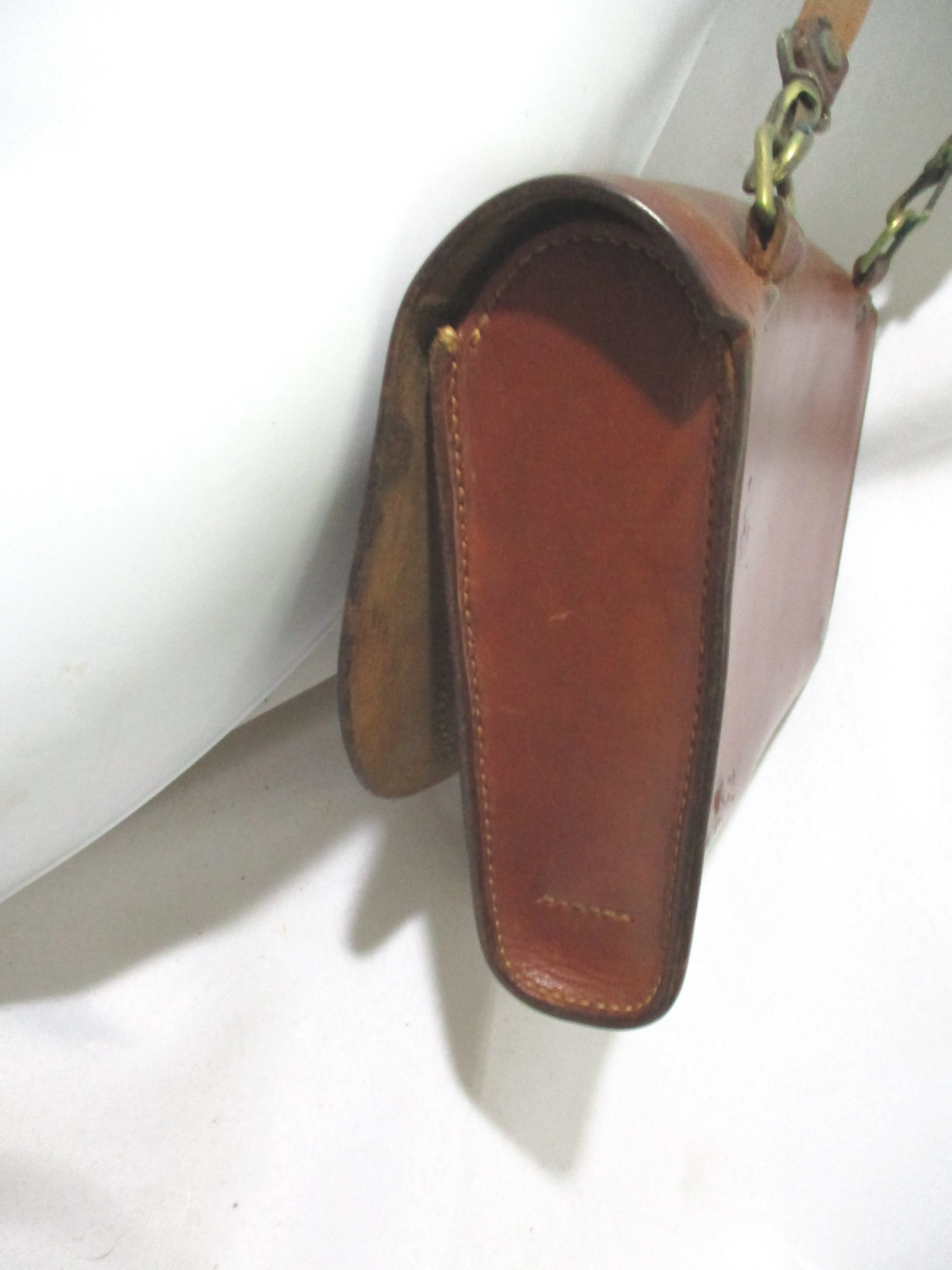 Vintage Leather BRASS EAGLE Crossbody Purse Satchel Flap Bag